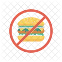 Nao E Permitido Hamburguer Pare Ícone
