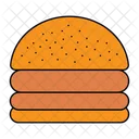 Doble Slice Hamburguesa Icono