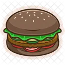 Hamburguesa de carne negra  Icono