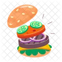 Hamburguesa de carne  Icono