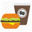 Hamburguesa y cafe  Icono