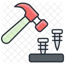 Hammer And Nail Hammer Tool Icon