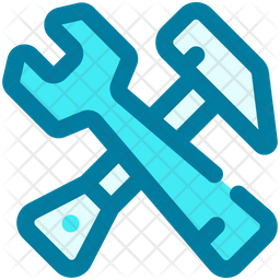 Hammer And Wrench Icon - Download in Colored Outline Style