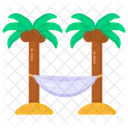 Beach Swing Hammock Palm Swing Icon