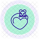 Hamster Love Animal Line Style Icon Icône