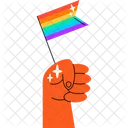 Hand Flagge Homosexuell Icon