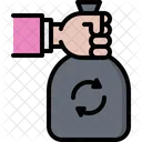 Hand Garbage Bag Icon