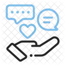 Hand Heart Speech Bubble Icon