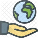 Hand Hold Globe Icon