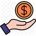 Hand Coin Dollar Icon