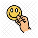 Hand Holding Smiley Icon