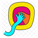 Vibrant Hand In Airplane Window Illustration Looking Out The Plane Window Hand Against Aircraft Glass Icon