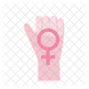 Hand and female symbol  Icon