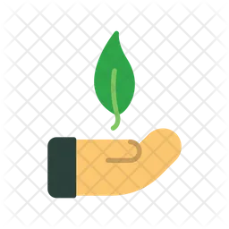 Hand And Leaf  Icon