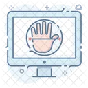 Hand Biometric Dactylogram Palm Prints Scanning Icon