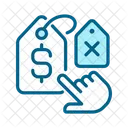 Hand choosing label  Icon