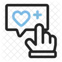 Hand Click Heart Like Icon