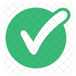 Hand draw white check mark on green circle  Icon