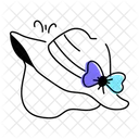 Bow Hat Ladies Hat Summer Cap Icon