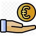 Hand Euro Coin Hand Coin Icon