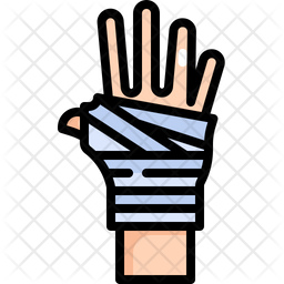 Hand Gauze Icon - Download in Colored Outline Style