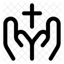 Hand-geben-Kreuz  Symbol