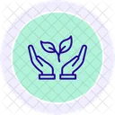 Hand Halt Pflanze Farbkreis Symbol Icon