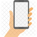 Hand hält Smartphone  Symbol