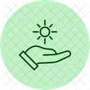 Hand Halt Sonne Pentaglow Symbol