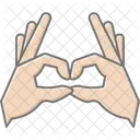 Hand Heart Lineal Color Icon Icon