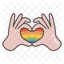Hand heart sticker  Icon