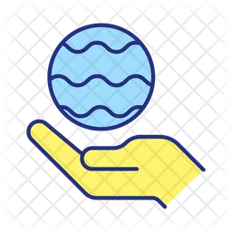 Hand hold ball with water  Icon