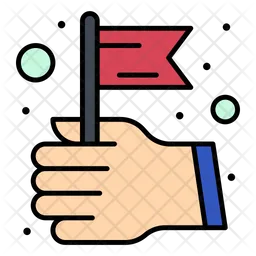 Hand Hold Flag  Icon