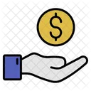 Hand Holdilng Doller Bill Hand Holding Hand Icon