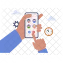 Hand Holding Mobile Smartphone Icon