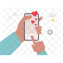 Hand Holding Mobile Smartphone Icon