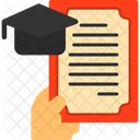 Hand Holding A Diploma For Education Education Achievement Icon