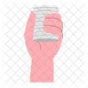 Hand Holding a Donation Can  Icon