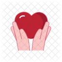 Hand holding big heart  Icon