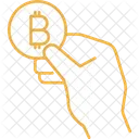 Hand Holding Bitcoin Holding Bitcoin Bitcoin Icon
