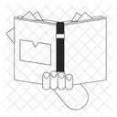Hand holding book  Icon