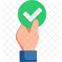 Hand Holding Check Mark  Icon
