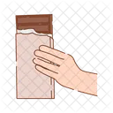 Hand holding chocolate bar  Icon