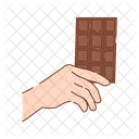 Hand holding chocolate bar  Icon
