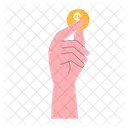 Hand Holding Coin Donation  Icon