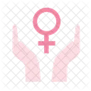 Hand holding female symbol  Icon
