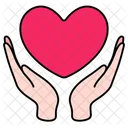 Hand Holding Heart Flying Love Valentine Icon