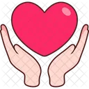 Hand Holding Heart Flying  Icon