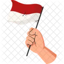 Hand Holding Indonesia Flag  Icon