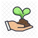 Hand Holding Leaves  Icon